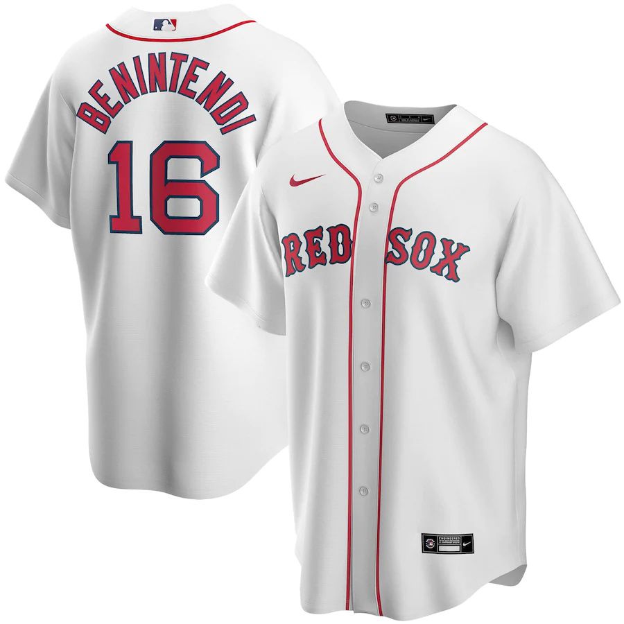 Mens Boston Red Sox #16 Andrew Benintendi Nike White Home Replica Player Name MLB Jerseys->boston red sox->MLB Jersey